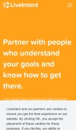 How liveintent.com looks like on a mobile device such as an iPhone.