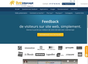 How liveintercept.com looks like on a tablet such as an iPad.