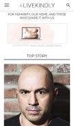 How livekindly.co looks like on a mobile device such as an iPhone.