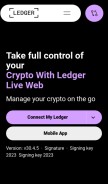 How liveledgerweb3.com looks like on a mobile device such as an iPhone.