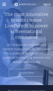 How liveperson.com looks like on a mobile device such as an iPhone.