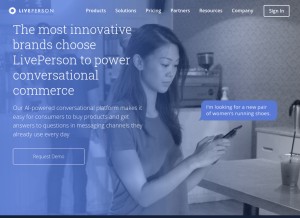 How liveperson.com looks like on a tablet such as an iPad.