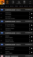 How livescore.com looks like on a mobile device such as an iPhone.