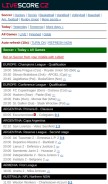 How livescore.cz looks like on a mobile device such as an iPhone.