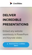 How liveslides.com looks like on a mobile device such as an iPhone.