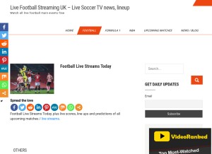 How livesportstream.club looks like on a tablet such as an iPad.