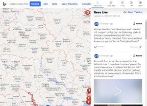 How liveuamap.com looks like on a tablet such as an iPad.