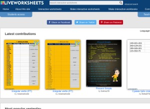 How liveworksheets.com looks like on a tablet such as an iPad.
