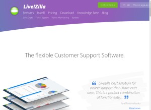 How livezilla.net looks like on a tablet such as an iPad.