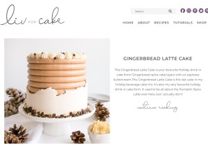 How livforcake.com looks like on a tablet such as an iPad.