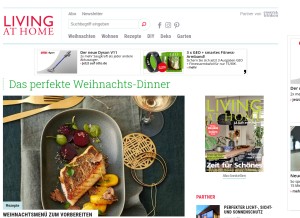 How livingathome.de looks like on a tablet such as an iPad.