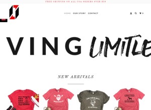 How livinglimitlessclothing.com looks like on a tablet such as an iPad.