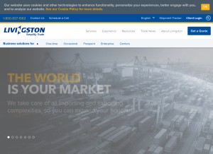 How livingstonintl.com looks like on a tablet such as an iPad.