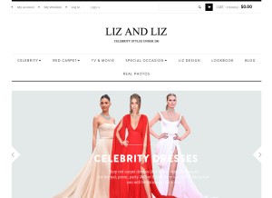How lizandliz.com looks like on a tablet such as an iPad.