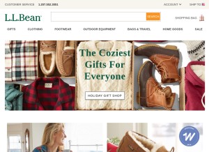 How llbean.com looks like on a tablet such as an iPad.
