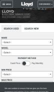 How lloydmotorgroup.com looks like on a mobile device such as an iPhone.