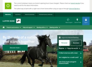 How lloydsbank.com looks like on a tablet such as an iPad.