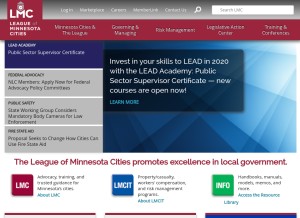 How lmc.org looks like on a tablet such as an iPad.
