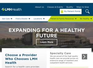 How lmh.org looks like on a tablet such as an iPad.