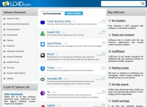 How lo4d.com looks like on a tablet such as an iPad.