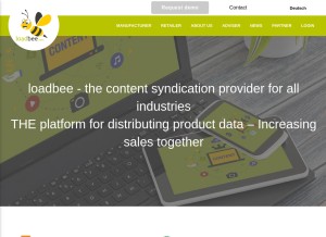 How loadbee.com looks like on a tablet such as an iPad.