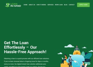 How loaninhand.com looks like on a tablet such as an iPad.