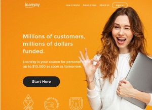 How loanyay.com looks like on a tablet such as an iPad.