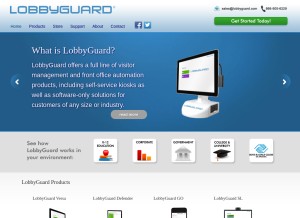 How lobbyguard.com looks like on a tablet such as an iPad.