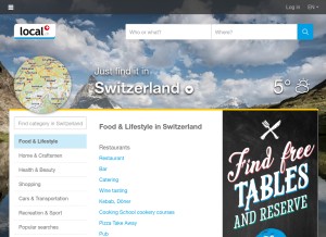 How local.ch looks like on a tablet such as an iPad.