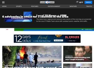 How local10.com looks like on a tablet such as an iPad.