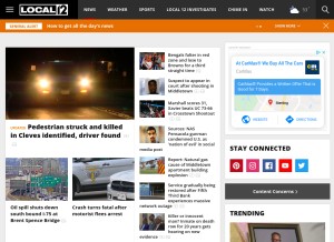 How local12.com looks like on a tablet such as an iPad.