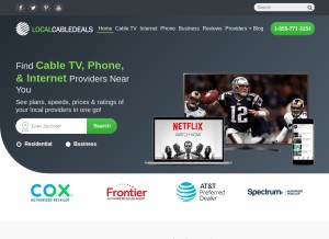 How localcabledeals.com looks like on a tablet such as an iPad.