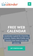 How localendar.com looks like on a mobile device such as an iPhone.