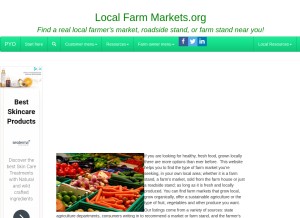 How localfarmmarkets.org looks like on a tablet such as an iPad.