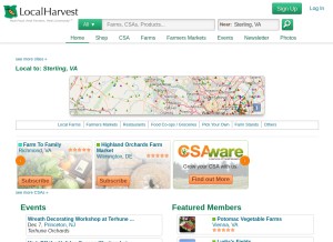 How localharvest.org looks like on a tablet such as an iPad.
