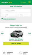 How localiza.com looks like on a mobile device such as an iPhone.