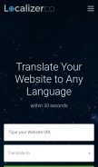 How localizer.co looks like on a mobile device such as an iPhone.