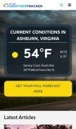 How localweathertracker.com looks like on a mobile device such as an iPhone.