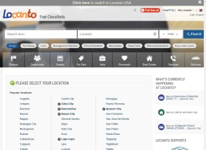 How locanto.ph looks like on a tablet such as an iPad.
