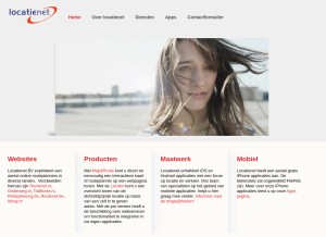 How locatienet.com looks like on a tablet such as an iPad.