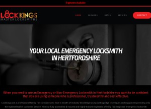 How lockkings.co.uk looks like on a tablet such as an iPad.