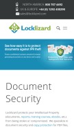 How locklizard.com looks like on a mobile device such as an iPhone.