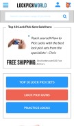 How lockpickworld.com looks like on a mobile device such as an iPhone.