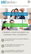 How locservice.fr looks like on a mobile device such as an iPhone.