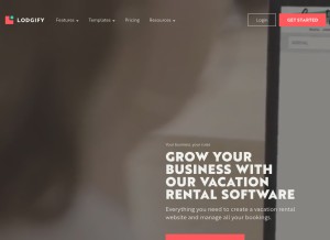 How lodgify.com looks like on a tablet such as an iPad.