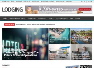 How lodgingmagazine.com looks like on a tablet such as an iPad.