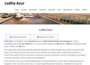 How lodhaazurbannerghattaroad.live looks like on a tablet such as an iPad.