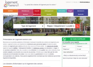 How logement-seniors.com looks like on a tablet such as an iPad.