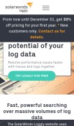 How loggly.com looks like on a mobile device such as an iPhone.