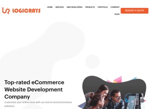 How logicrays.com looks like on a tablet such as an iPad.